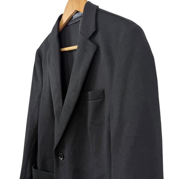 PJ Paul Jones Mens Knit Stretch Washable Suit Jacket Solid Black Blazer sz M - Picture 10 of 16